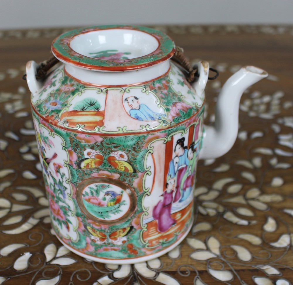 Antique Chinese Canton Famille Rose Teapot c.1880 View XII