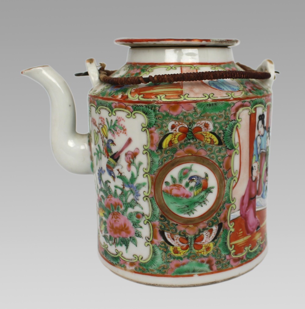 Antique Chinese Canton Famille Rose Teapot c.1880 View XVII