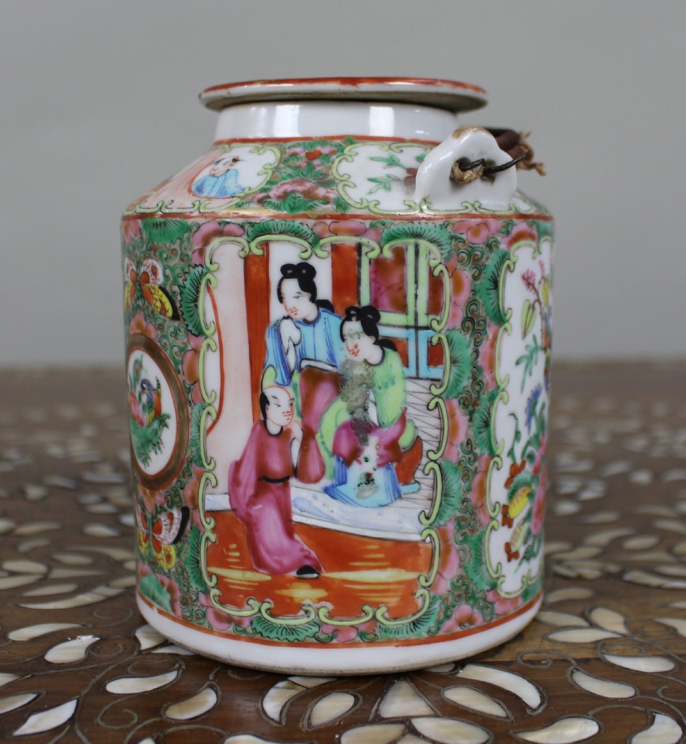 Antique Chinese Canton Famille Rose Teapot c.1880 View XX