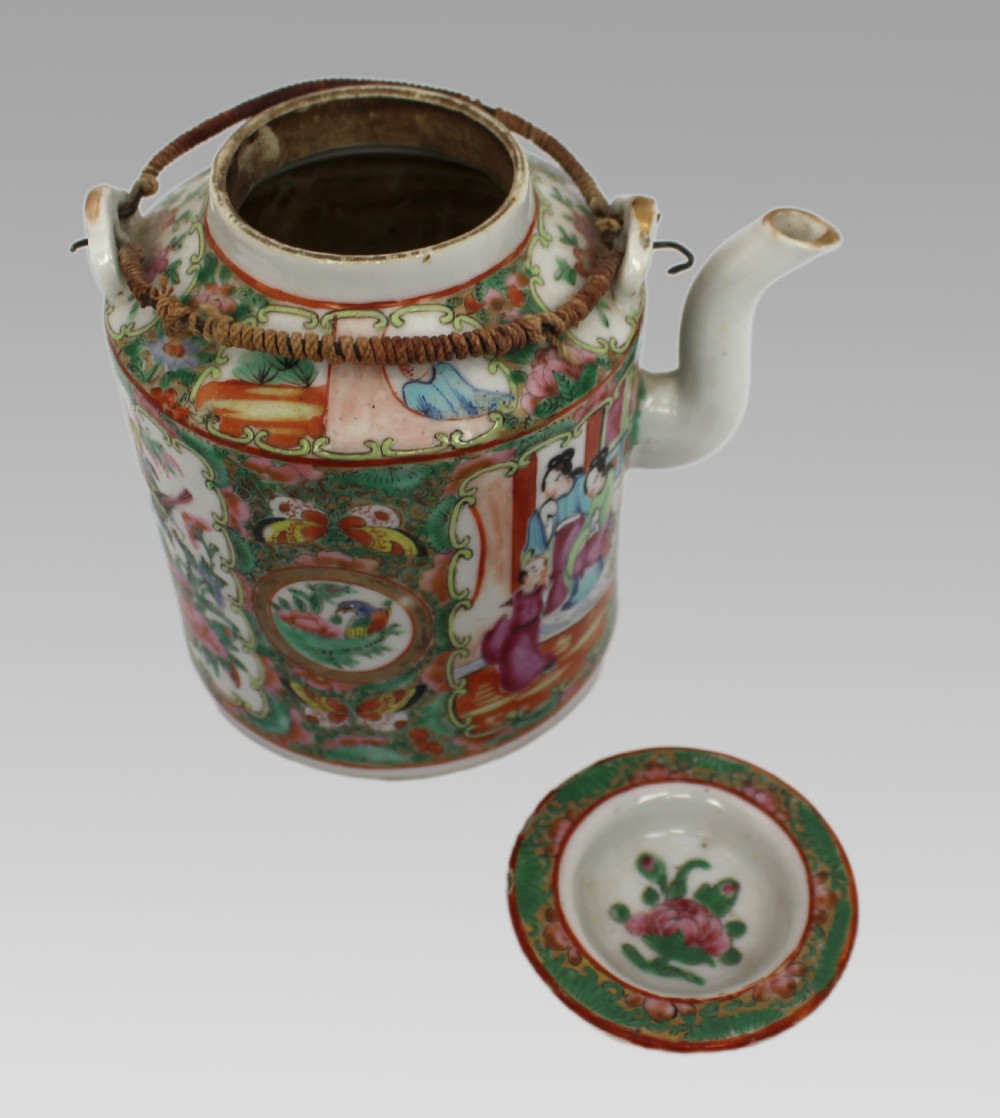 Antique Chinese Canton Famille Rose Teapot c.1880 View XXII