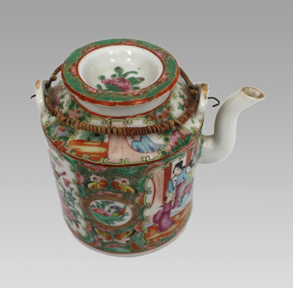 Antique Chinese Canton Famille Rose Teapot c.1880 View XXIII