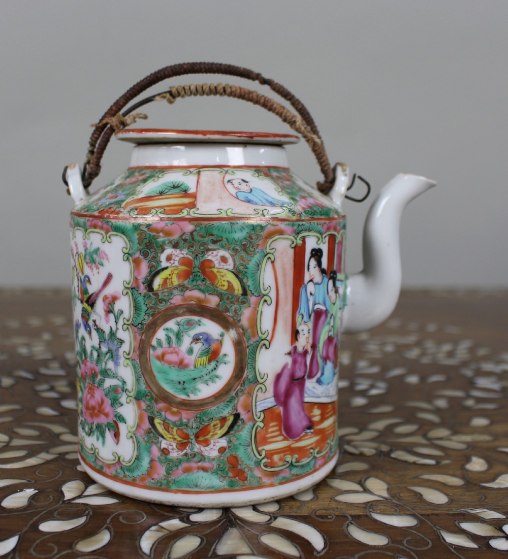 Antique Chinese Canton Famille Rose Teapot c.1880 View XXIV
