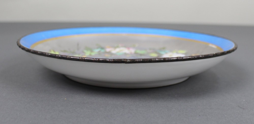 Antique Continental Porcelain Platinum Dish with Gilt Bronze Rim View VIII