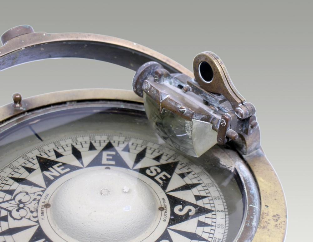Early 20th Century Bronze and Brass Gimballed Ship's Compass by F. Smith & Sons View IV