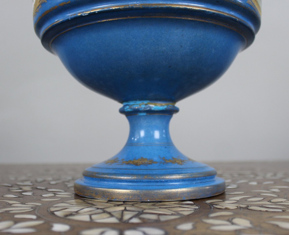 Late 19th Century Sèvres-Style Bleu Céleste Porcelain Vase View V