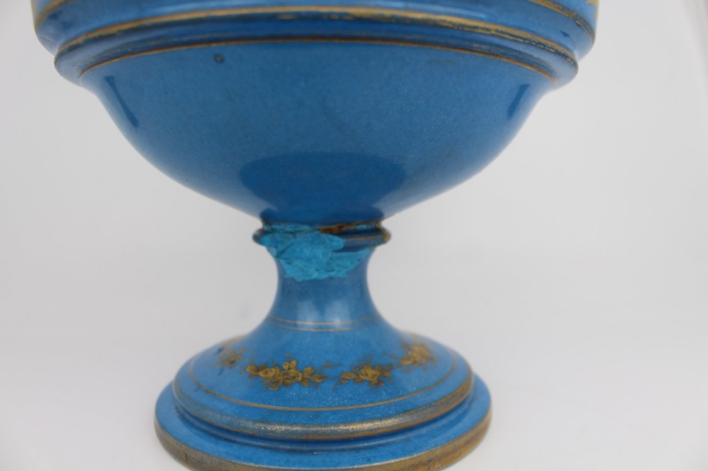 Late 19th Century Sèvres-Style Bleu Céleste Porcelain Vase View X