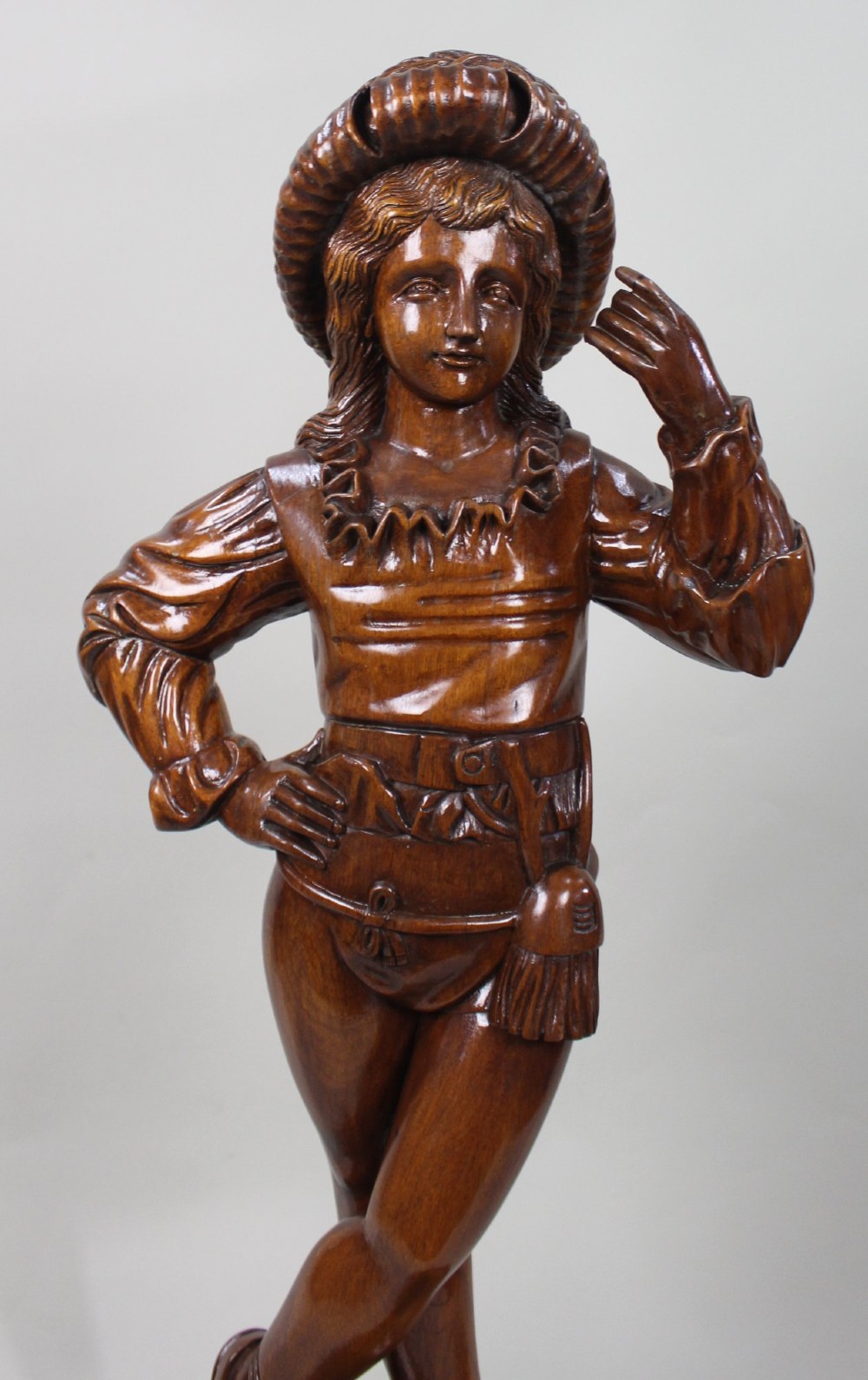 Italian Renaissance Revival Carved Hardwood Figure circa 1900 View III