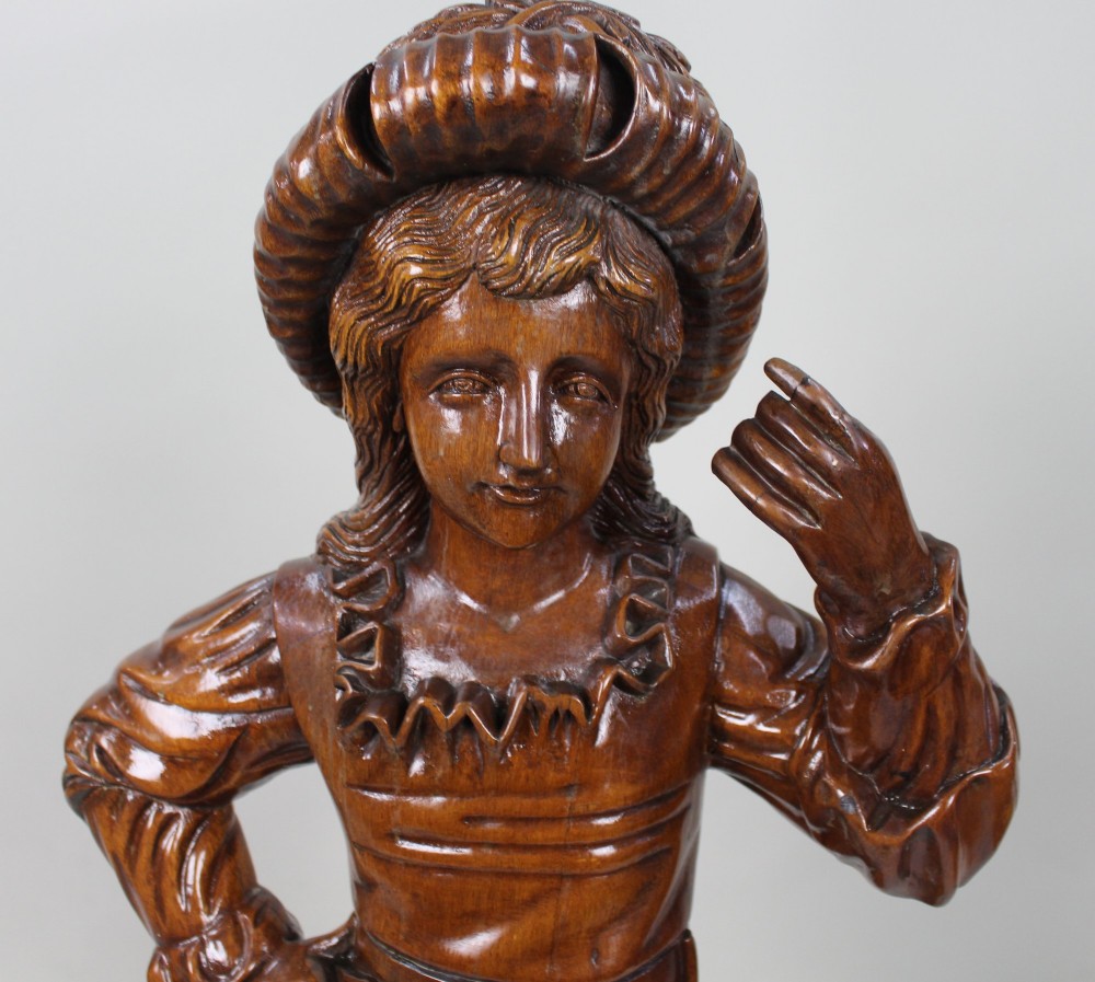 Italian Renaissance Revival Carved Hardwood Figure circa 1900 View IV