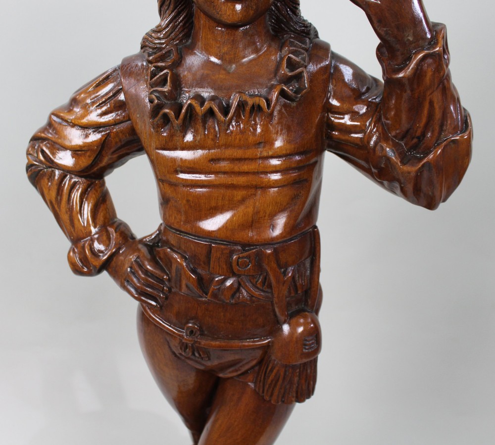 Italian Renaissance Revival Carved Hardwood Figure circa 1900 View V