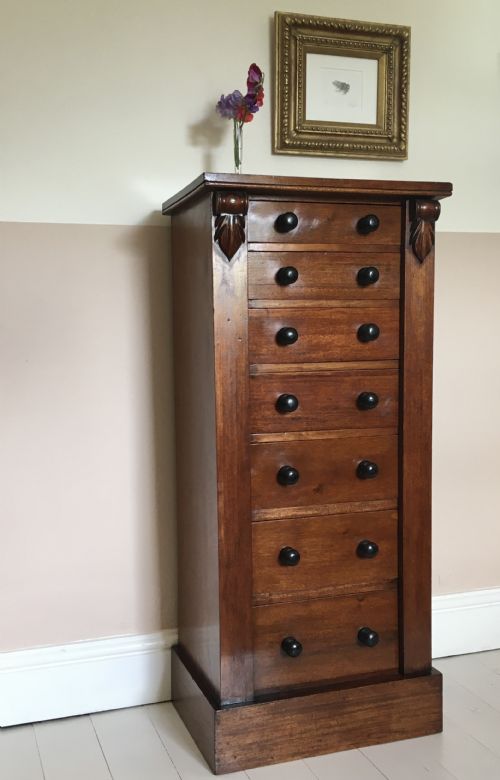 mid 19th century mahogany wellington chest - CATEGORY: ANTIQUE CHEST OF DRAWERS - DATED 19TH CENTURY