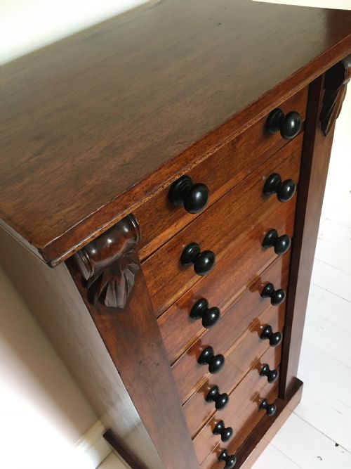 MID 19TH CENTURY MAHOGANY WELLINGTON CHEST - ADDITIONAL PHOTO 4