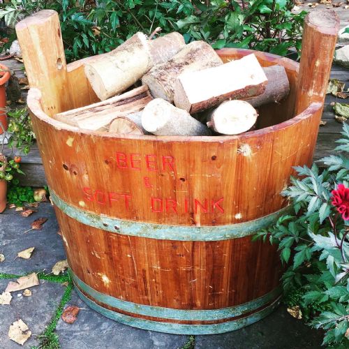 log bucket - CATEGORY: ANTIQUE  - DATED 1950