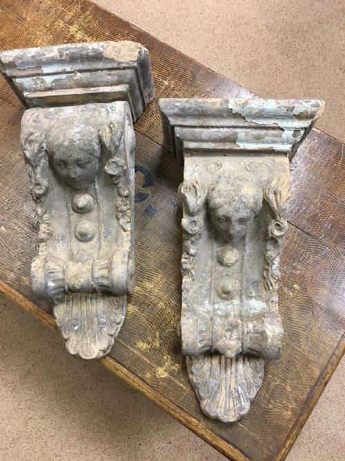 terracotta corbels - CATEGORY: ANTIQUE MISCELLANEOUS - DATED 19TH CENTURY