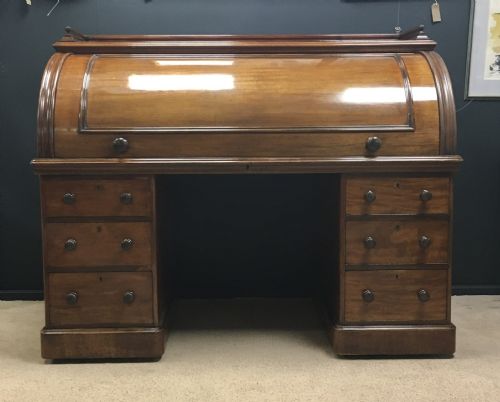 19TH CENTURY MAHOGANY ROLL TOP DESK - ADDITIONAL PHOTO 1