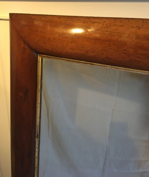 WALNUT OVERMANTLE MIRROR - ADDITIONAL PHOTO 2