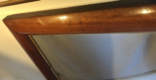 WALNUT OVERMANTLE MIRROR - ADDITIONAL PHOTO 4