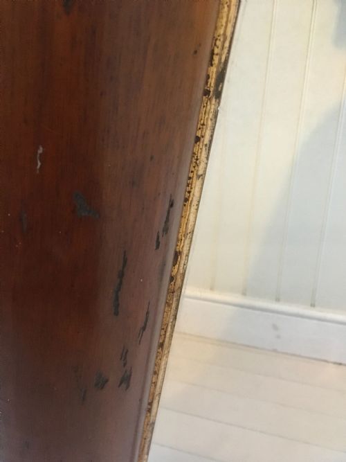 WALNUT OVERMANTLE MIRROR - ADDITIONAL PHOTO 6