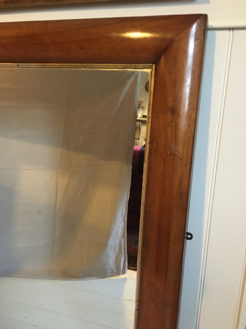 WALNUT OVERMANTLE MIRROR - ADDITIONAL PHOTO 5