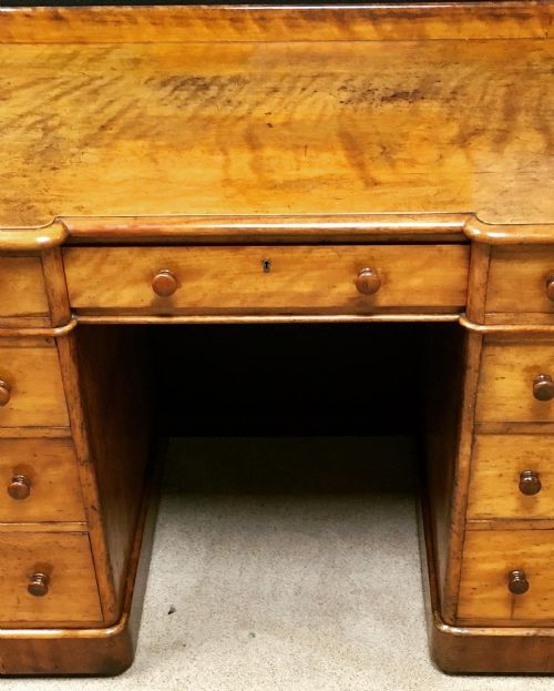HEALS OF LONDON SATIN BIRCH PEDESTAL DESK - ADDITIONAL PHOTO 6