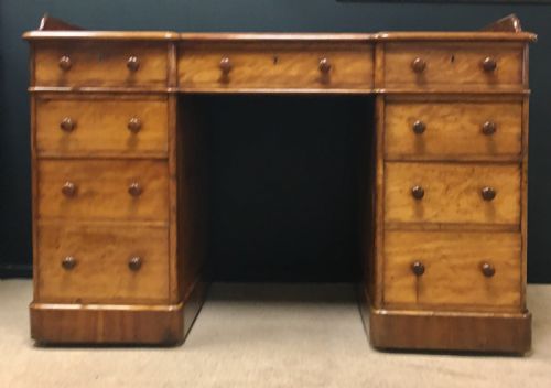 HEALS OF LONDON SATIN BIRCH PEDESTAL DESK - ADDITIONAL PHOTO 9