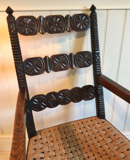 CARVED FOLK ART CHAIR - ADDITIONAL PHOTO 2