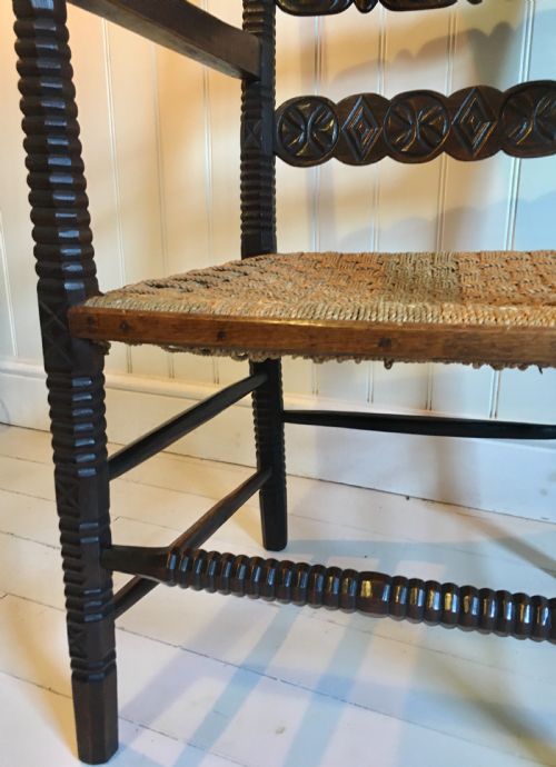 CARVED FOLK ART CHAIR - ADDITIONAL PHOTO 4