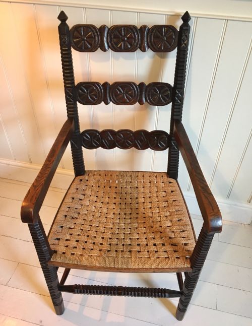 CARVED FOLK ART CHAIR - ADDITIONAL PHOTO 6