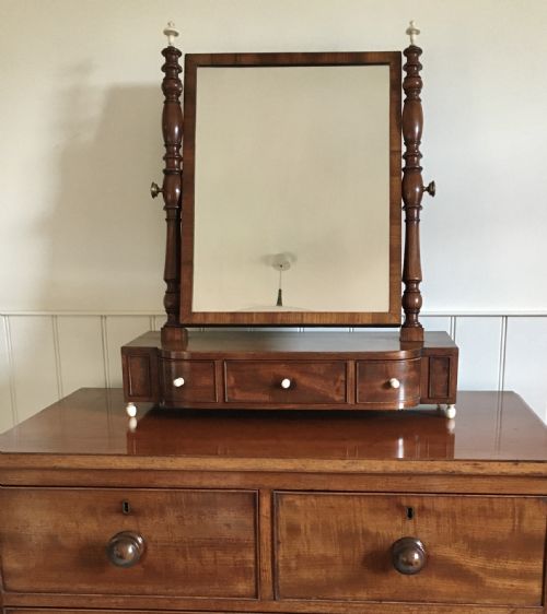 mahogany dressing table mirror - CATEGORY: ANTIQUE MIRRORS - DATED 19TH CENTURY