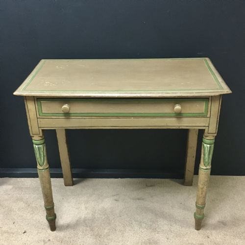 PAINTED BOW FRONT SIDE TABLE - ADDITIONAL PHOTO 1