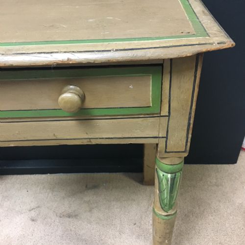 PAINTED BOW FRONT SIDE TABLE - ADDITIONAL PHOTO 2