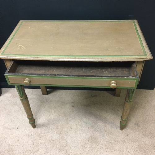 PAINTED BOW FRONT SIDE TABLE - ADDITIONAL PHOTO 3