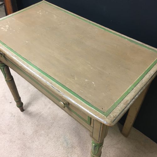 PAINTED BOW FRONT SIDE TABLE - ADDITIONAL PHOTO 6