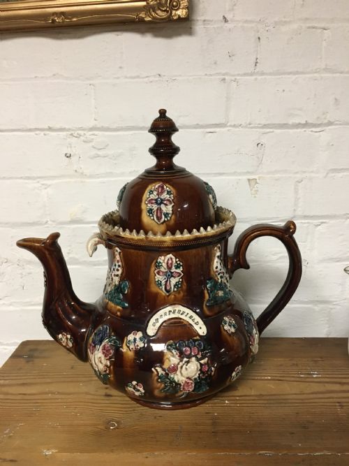 VICTORIAN BARGEWARE TEAPOT - ADDITIONAL PHOTO 5