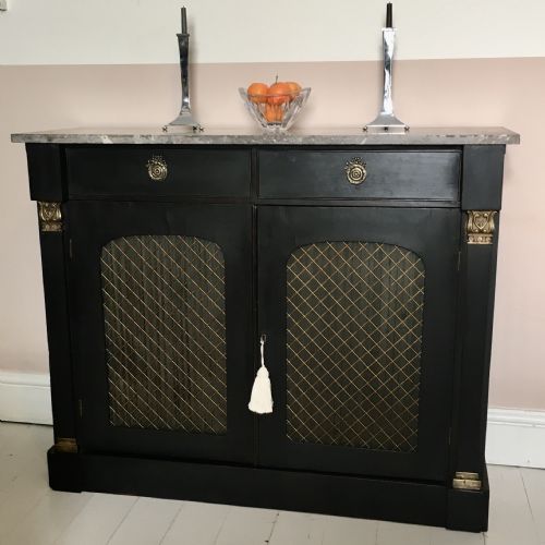 19th century painted chiffonier sideboard - CATEGORY: ANTIQUE SIDEBOARDS - DATED 19TH CENTURY