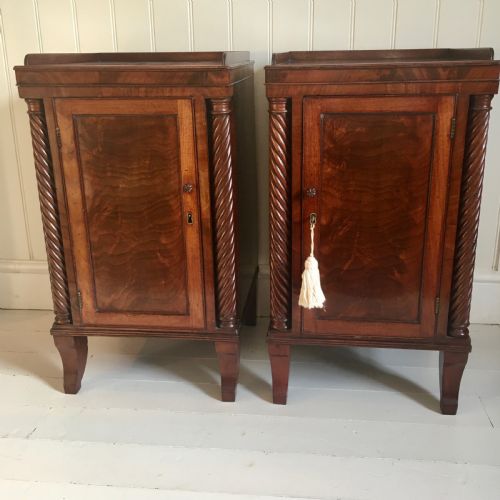 19th century mahogany bedside cupboards - CATEGORY: ANTIQUE CUPBOARDS - DATED 19TH CENTURY
