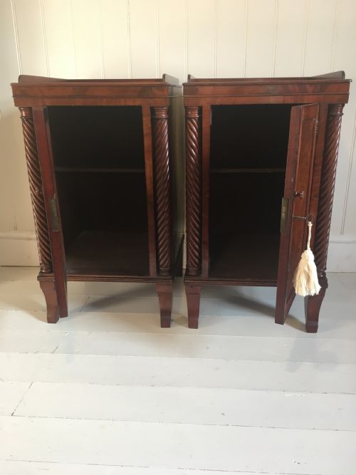 19TH CENTURY MAHOGANY BEDSIDE CUPBOARDS - ADDITIONAL PHOTO 3