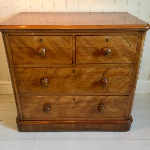 VICTORIAN SATIN BIRCH CHEST OF DRAWERS - ADDITIONAL PHOTO 1
