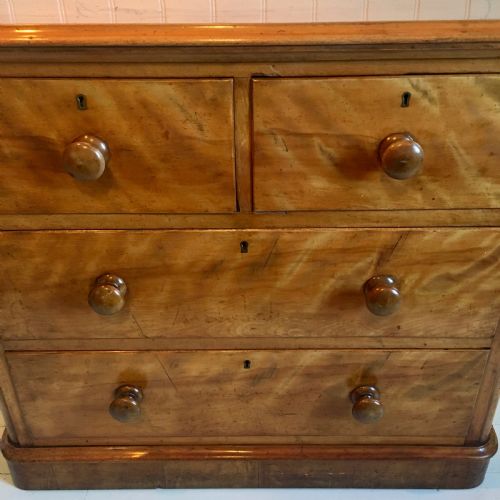 VICTORIAN SATIN BIRCH CHEST OF DRAWERS - ADDITIONAL PHOTO 2
