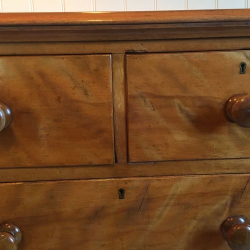 VICTORIAN SATIN BIRCH CHEST OF DRAWERS - ADDITIONAL PHOTO 10