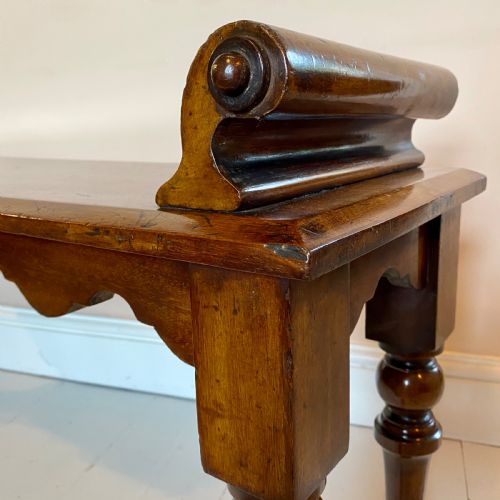 19THC MAHOGANY HALL BENCH WINDOW SEAT - ADDITIONAL PHOTO 1