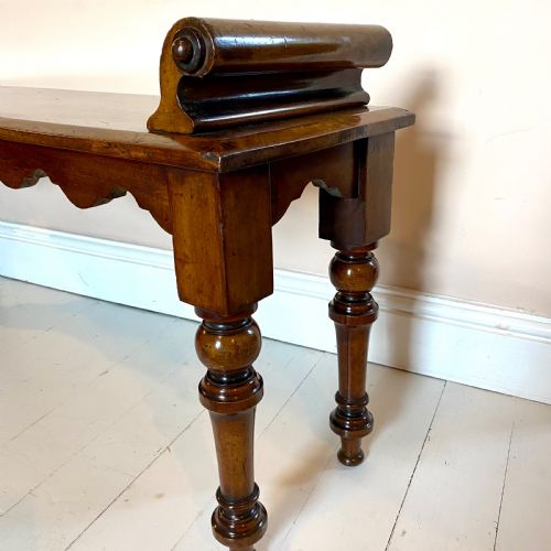 19THC MAHOGANY HALL BENCH WINDOW SEAT - ADDITIONAL PHOTO 4