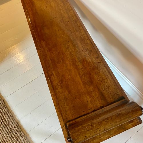 19THC MAHOGANY HALL BENCH WINDOW SEAT - ADDITIONAL PHOTO 5