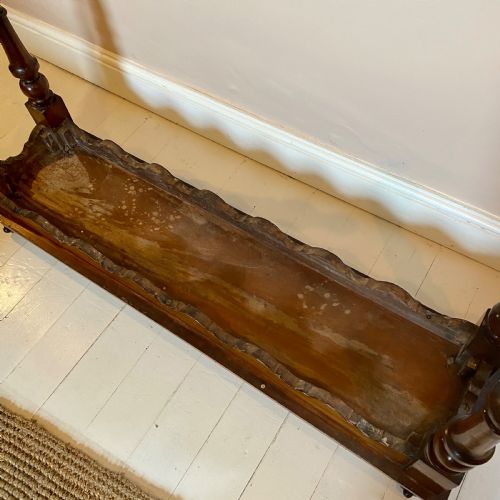 19THC MAHOGANY HALL BENCH WINDOW SEAT - ADDITIONAL PHOTO 9