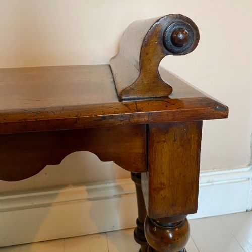 19THC MAHOGANY HALL BENCH WINDOW SEAT - ADDITIONAL PHOTO 10