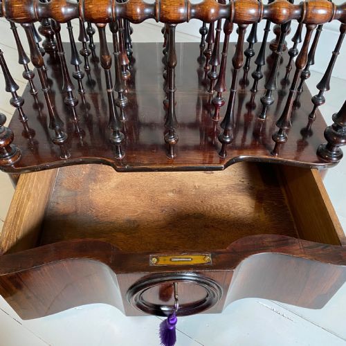 19TH CENTURY ROSEWOOD CANTERBURY MAGAZINE RACK - ADDITIONAL PHOTO 4