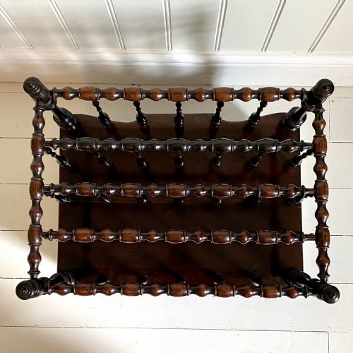 19TH CENTURY ROSEWOOD CANTERBURY MAGAZINE RACK - ADDITIONAL PHOTO 7