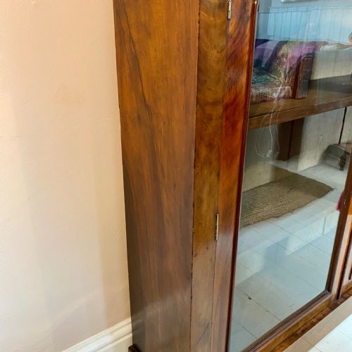 19TH CENTURY WALNUT GLAZED BOOKCASE - ADDITIONAL PHOTO 4