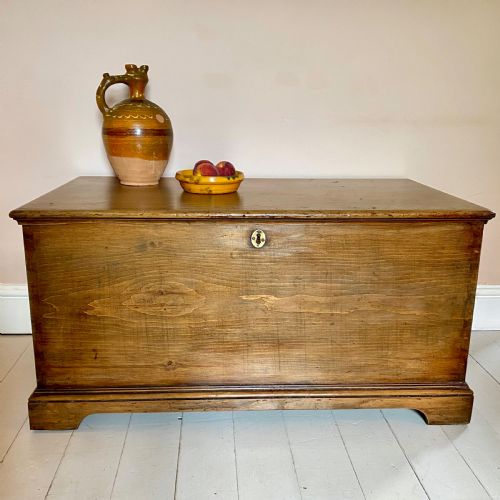 19th century pine trunk chest - CATEGORY: ANTIQUE CHESTS - DATED 19TH CENTURY