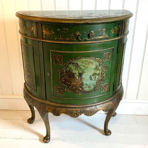 green chinoiserie cupboard - CATEGORY: ANTIQUE CUPBOARDS - DATED EDWARDIAN
