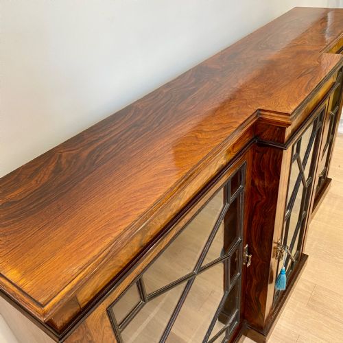 19TH CENTURY ROSEWOOD GLAZED BOOKCASE - ADDITIONAL PHOTO 3